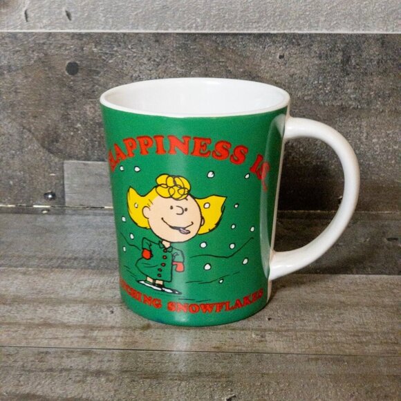 VINTAGE PEANUTS COFFEE MUG SET 1996 LUCY LINUS SALLY HAPPINESS IS RETRO CUP SET - Picture 7 of 11